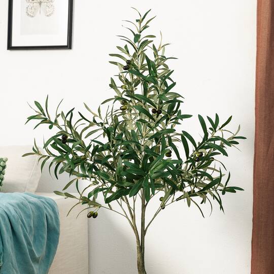 Glitzhome® 4ft. Faux Olive Tree in Pot
